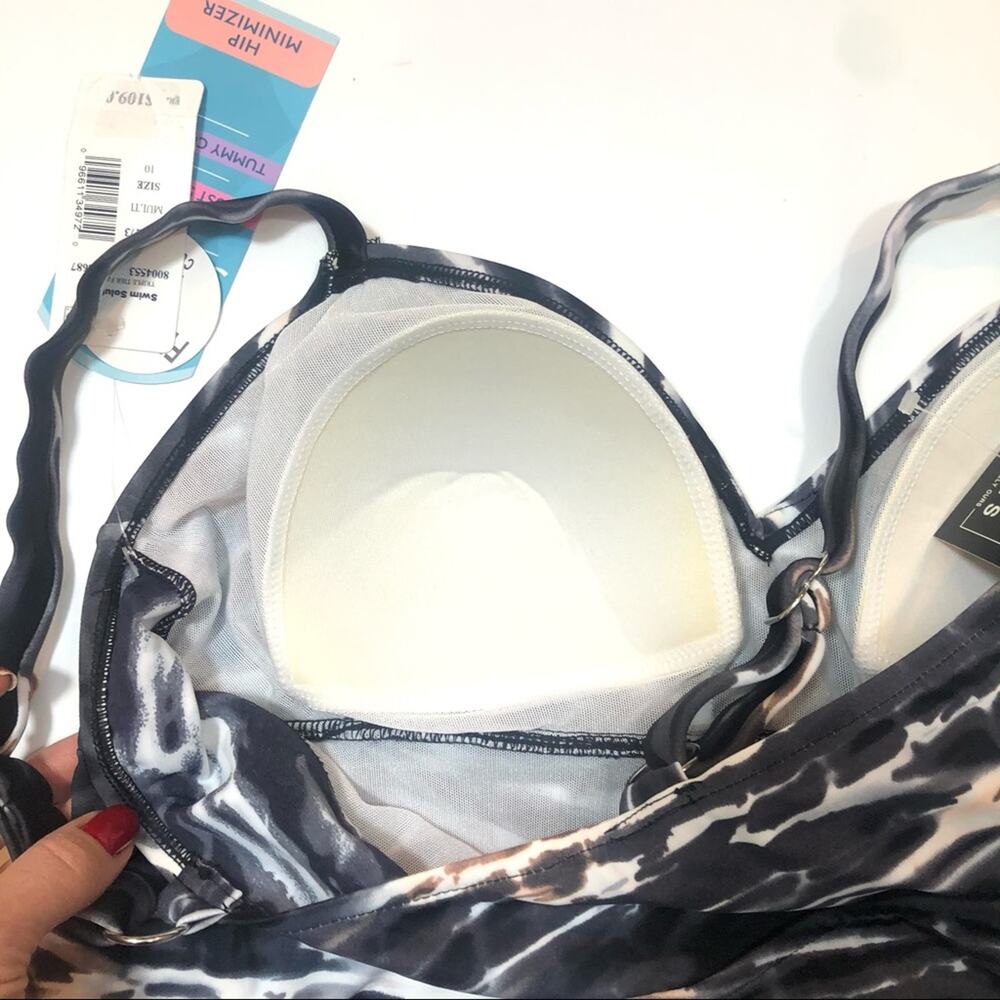 Swim Solutions Triple Tiered One-Piece Swimsuit - Picture 8 of 9